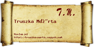 Truszka Márta névjegykártya